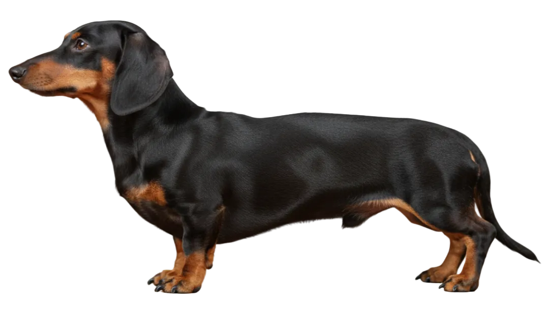 Jamnik czarny podpalany od boku 